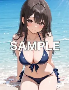 AI美少女イラスト 水着女子A4ポスター2枚