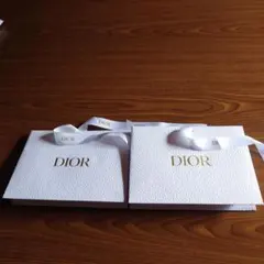 Dior ショッピングバッグ ホワイト エンボス加工2枚セット