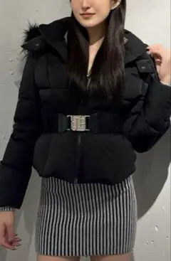 値下げ不可　新品タグ付き　GYDA ベージュ　ダウン フード付きダウンジャケット フード取り外し可能ショートダウン