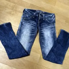 スキニーデニム ダークブルー フェード加工⭐︎ロデオ・明日まで