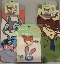 ズートピア ニック ジュディ ソックス 前髪クリップセット