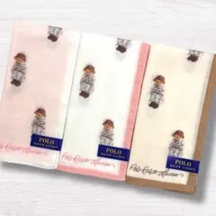 ラルフローレン　ポロベア　ガーゼハンカチ　3枚セット　ハンカチ　総柄