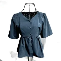 【美品】NATURAL BEAUTY BASIC ブラック　半袖 ブラウス S