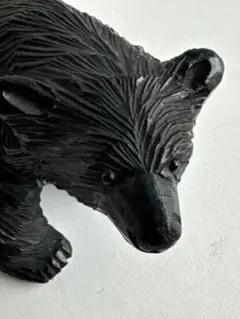 木彫り 熊 白老 ガラス目 民芸品 伝統工芸 アイヌ 八雲 レリーフ オブジェ