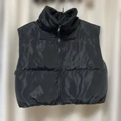 【5/6まで】SHEIN ショート丈 中綿ダウンベスト ブラック M ダンス衣装