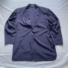 希少 90s ネイビー テーラードジャケット レトロ vintage 古着 L