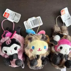 サンリオキャラクターズ　ギャルらび♡マスコット　クロミマイメロディウサハナセット