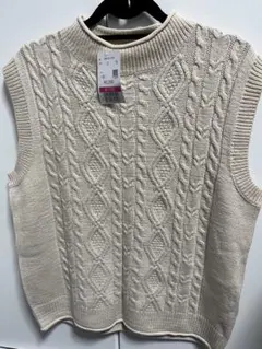 COLZA ケーブル編み ニットベスト M