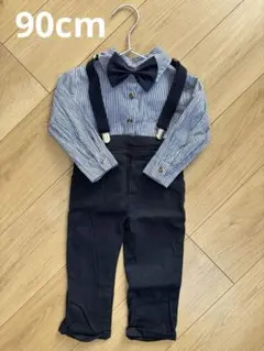 フォーマルスーツ ストライプ柄 蝶ネクタイ付き　90cm