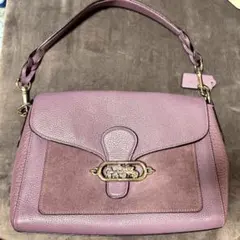 COACH ショルダーバッグ パープル レザー スエードのサムネイル