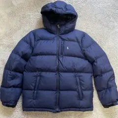 POLO ネイビー フード付きダウンジャケット 160cm