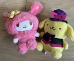 マイメロディ ポムポムプリン ぬいぐるみセット　マスコット チェーン付き
