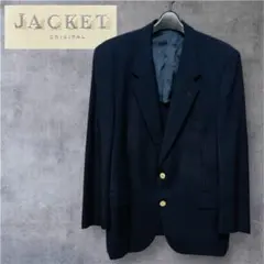 ほぼ未使用☆JACKET　シングルブレザー　紺ブレ　金ボタン　ウール100　春夏