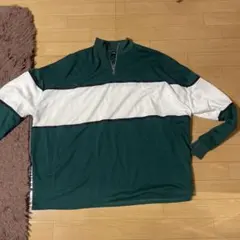 SHEIN ダークグリーン/ホワイト トレーナーのサムネイル