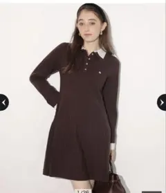 MONCLER 4 HYKE ノースリーブ ニットワンピース ブラウン - メルカリ