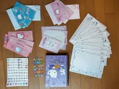 ハローキティー　レトロ　ノート　シール　封筒など　セット