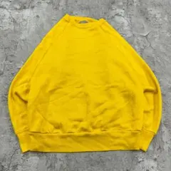 キ*い様 USA製　無地　ブランク　ソリッド　トップス　スウェット　古着　イエロ