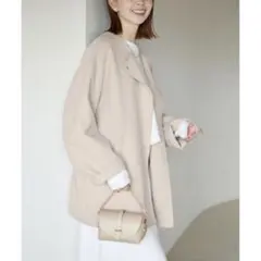 SLOBE IENA HAMILTON ダブルフェイスウールショートコートのサムネイル