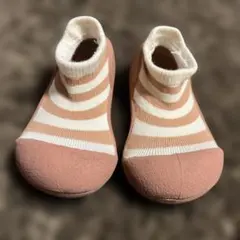 ファーストシューズ ピンクと白のストライプ　11.5