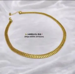 こ*鑑様 【300円スタート】18金メッキHEARTBIZチェーンネックレス40