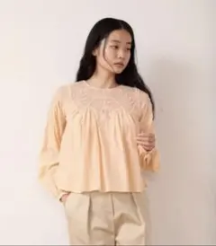 casa fline カーサフラインエンブロイダリーメッシュブラウスのサムネイル
