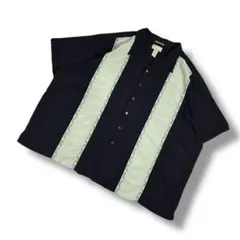 海外古着　CUBAVERA　ラインシャツ　開襟　ステッチ　4XL　ビッグサイズ