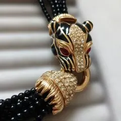 遺品整理　生前整理　CINER（サイナー）　ビーズネックレス 黒豹 ビンテージ