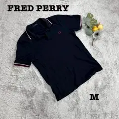 良品❗️FRED PERRY/メンズポロシャツ/紺色/サイズM