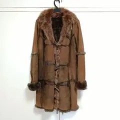 ETERNO BELLEZZA　ブラウン　スエード　ファー ロングコート　毛皮