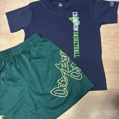 Champion バスケットボールTシャツ、バスパン　ネイビー/グリーン