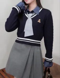 snidel シャツコンビチュニック ネイビー - メルカリ