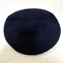 新品 タグ付き ベレー帽 ネイビー ウール 紺色 帽子 ファッション小物