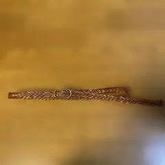 ブラウン編み込みベルト