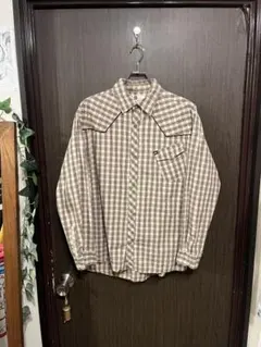 00s Quiksilver 長袖シャツ チェック柄 ウエスタンシャツ　Lサイズ