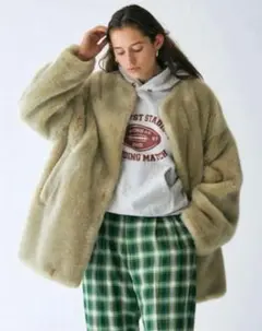 ungrid フェイクファーコート ラ