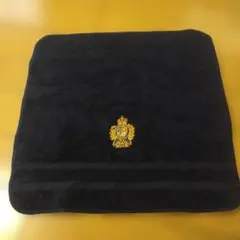 RALPH LAUGH刺繍ロゴ付き黒フェイスタオル