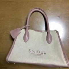 SNIDEL エコキャンパスバッグ M ベージュ/ピンク