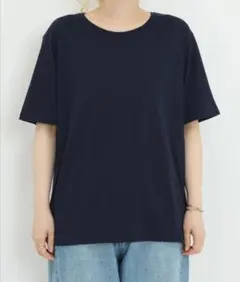 ハートマーケット　さらっとやわらかT クルーネック 半袖 Tシャツ ネイビーのサムネイル