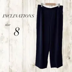 INCLINATIONS ネイビー スラックス サイズ8 ファスナー レディース