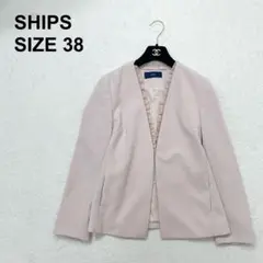 【美品】シップス　近年　シフォンフリル　ノーカラージャケット　2WAY（1725