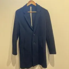 ネイビー シングルボタン チェスターコート