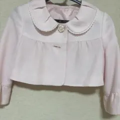 ピンクの水玉ワンピースとジャケットセット