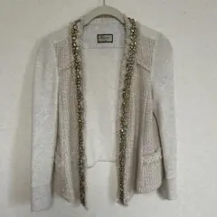 Diagam ノーカラー　サイズ36 ビジュー付き　カーディガン　ジャケット