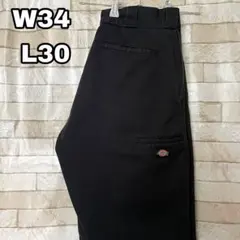 ディッキーズ ダブルニー ワークパンツ 黒 ブラック 34×30