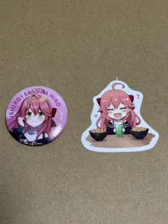 さくらみこ缶バッジとピックセット　スシローコラボ