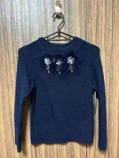 スナイデルsnidel スパンコールフラワーニット