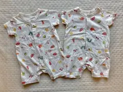 【美品】アカチャンホンポ　はらぺこあおむし　半袖　ロンパース　2着セット　双子