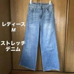 ストレッチデニムパンツ Mサイズ ワイドレッグ
