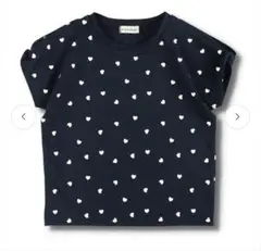 ブランシェス　【プチプラ】ハート柄×肩あき半袖Ｔシャツ　120 ネイビー