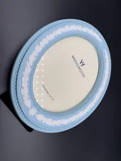 ウェッジウッド　フォトフレーム　写真立て　ジャスパー　ターコイズブルー　希少色